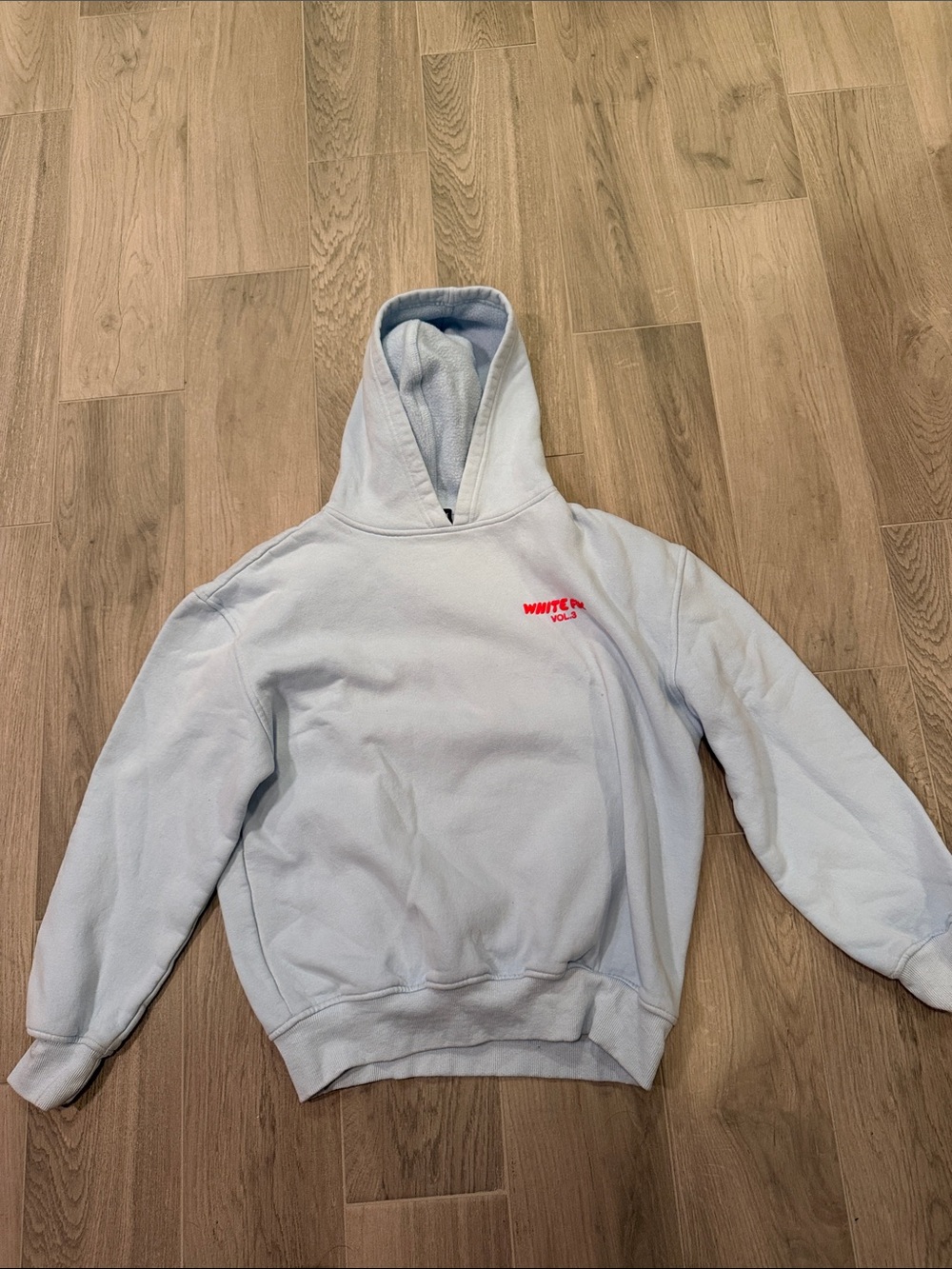 White Fox Woman’s Light Blue Hoodie Sweatshirt Size XS/S